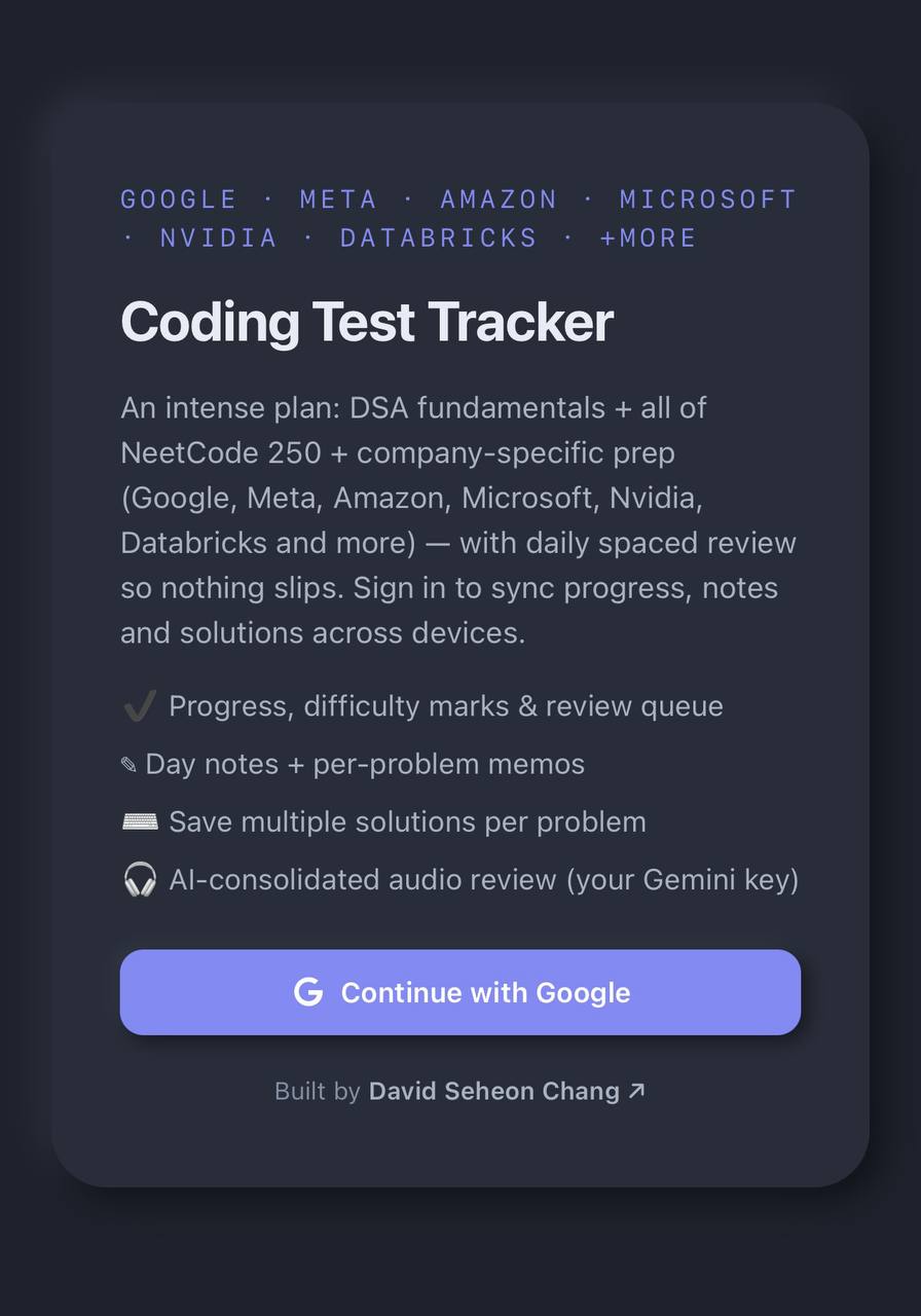 Coding Interview Prep sign-in with Google