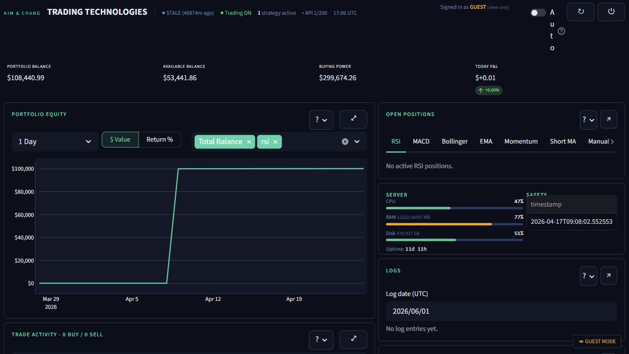Alpaca Trading Bot portfolio dashboard