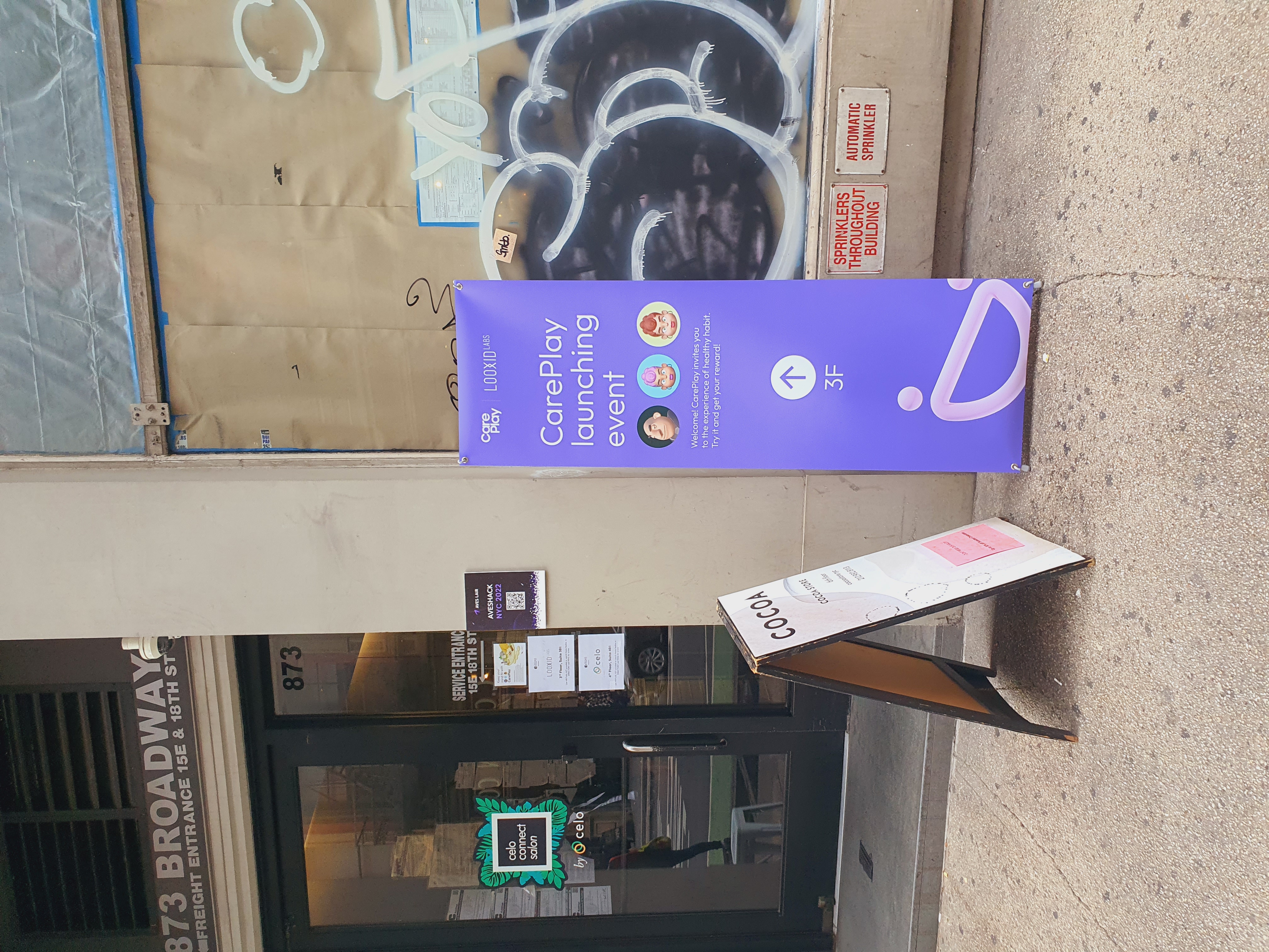 CarePlay launch event signage in New York